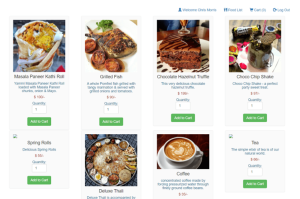 Online food ordering project in PHP